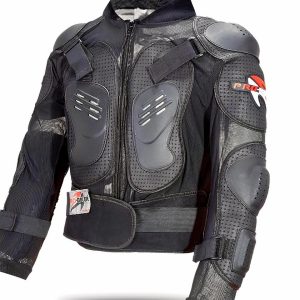 Blouson moto homme noir tout terrain style armure