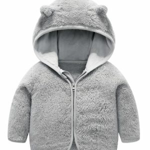 Blouson polaire chaud à capuche