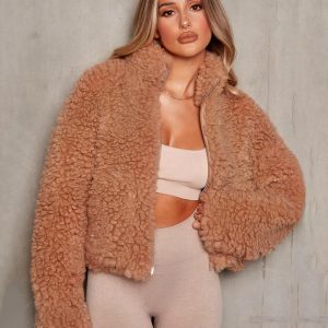 Blouson polaire épais en polyester pour femme