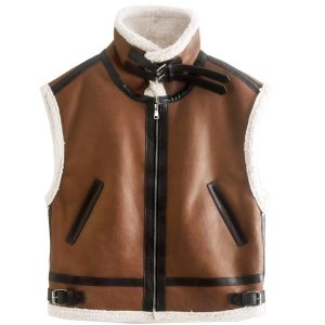 Blouson sans manche femme fourré