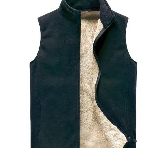 Blouson sans manches noir ultra-chaud pour homme