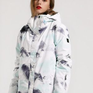 Blouson ski femme coupe-vent imperméable blanc