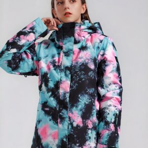 Blouson ski femme coupe-vent imperméable multicolore