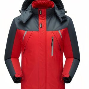 Blouson ski homme imperméable et coupe-vent avec capuche