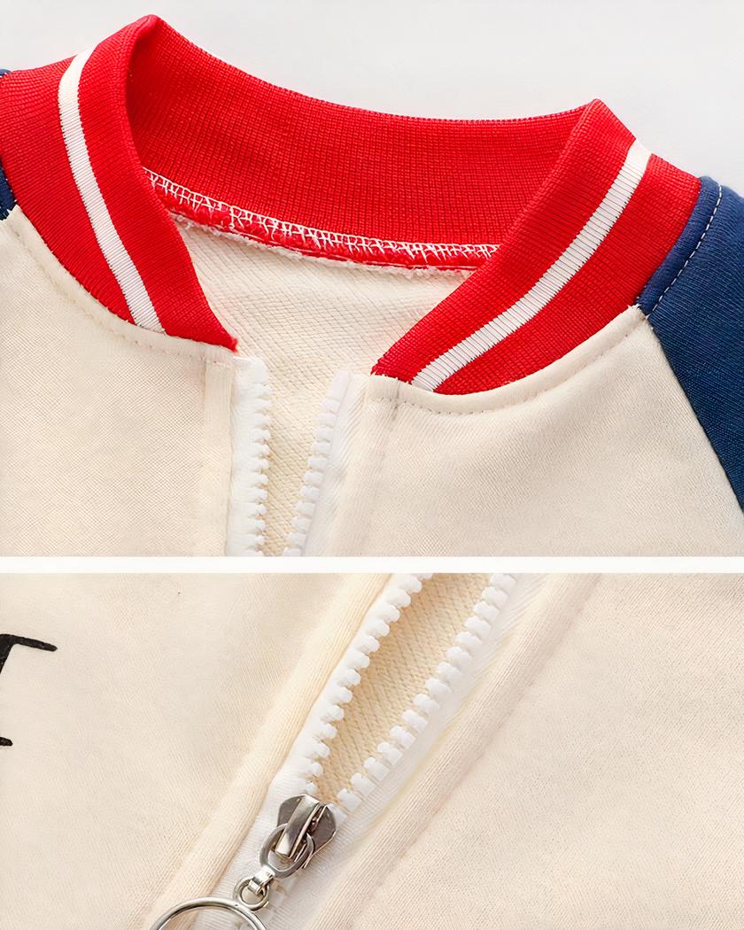 Blouson beige épais avec motif ourson pour fille – Image 3