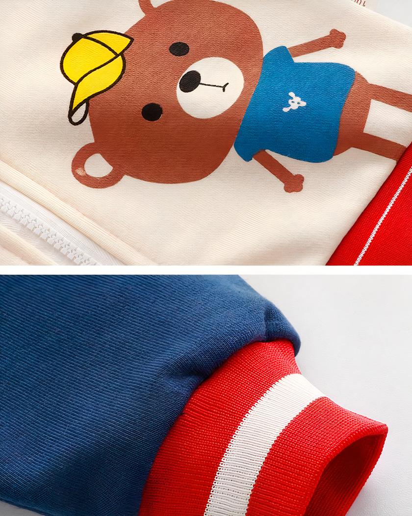 Blouson beige épais avec motif ourson pour fille – Image 4