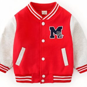Blouson teddy brodé “M” pour garçon