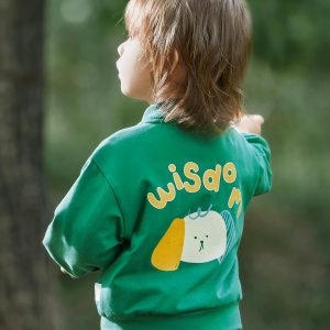 Blouson teddy vert d’été pour garçon
