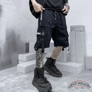 Short Cargo Homme Streetwear Noir