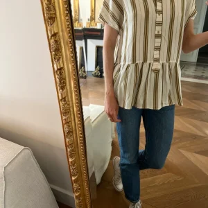 Chemise beige à rayures Tinsel