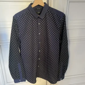 Chemise homme Paul Smith bleue à petits pois blancs