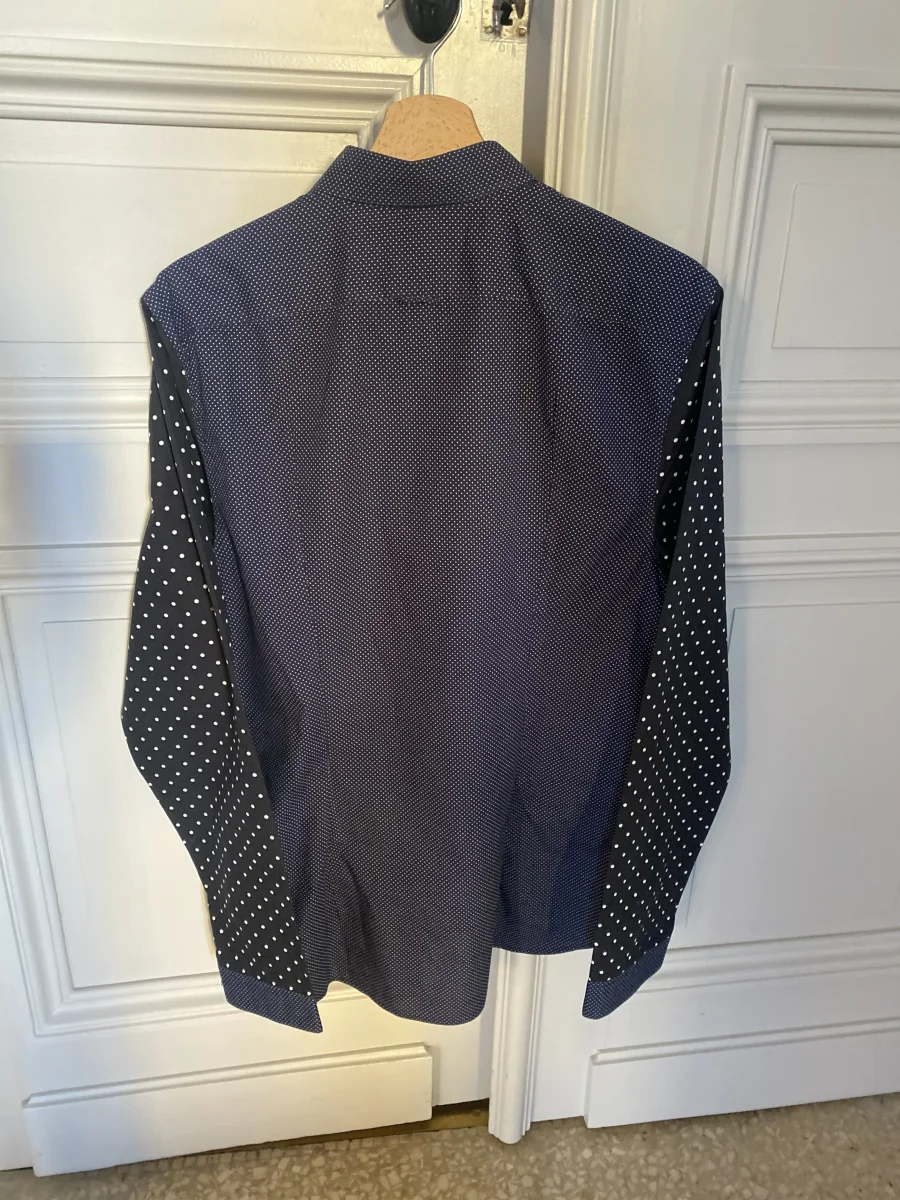 Chemise homme Paul Smith bleue à petits pois blancs – Image 3