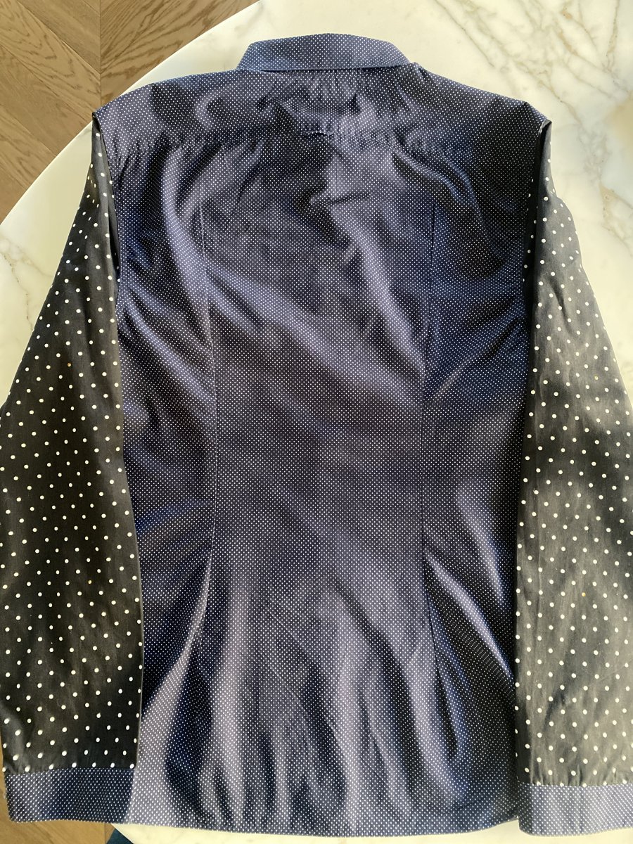 Chemise homme Paul Smith bleue à petits pois blancs – Image 9