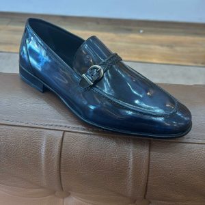 Chaussures en cuir  – CLA75 BLEU BROSSE