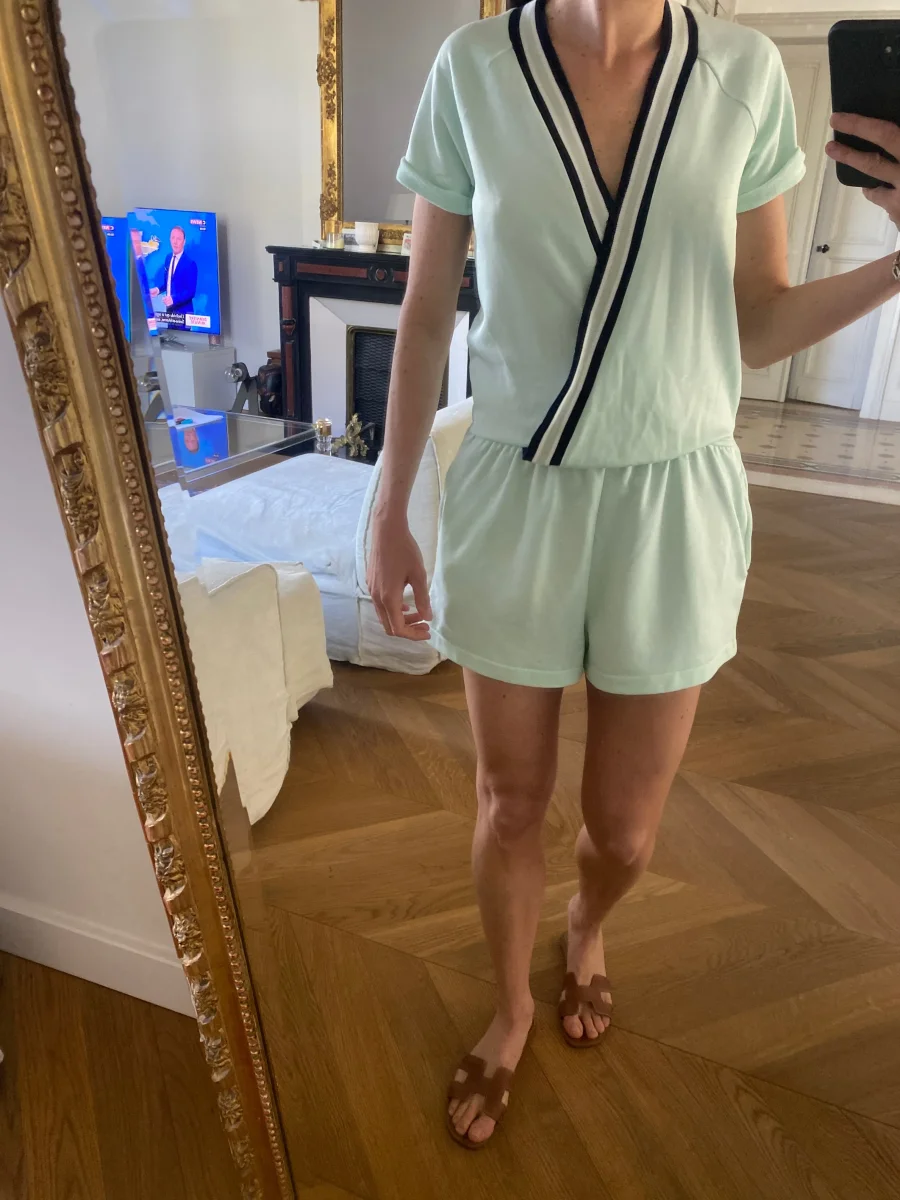 Combinaison short Zara vert d eau