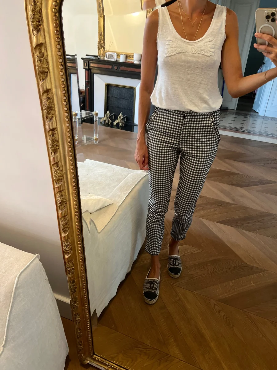 Débardeur Claudie Pierlot en lin blanc – Image 4