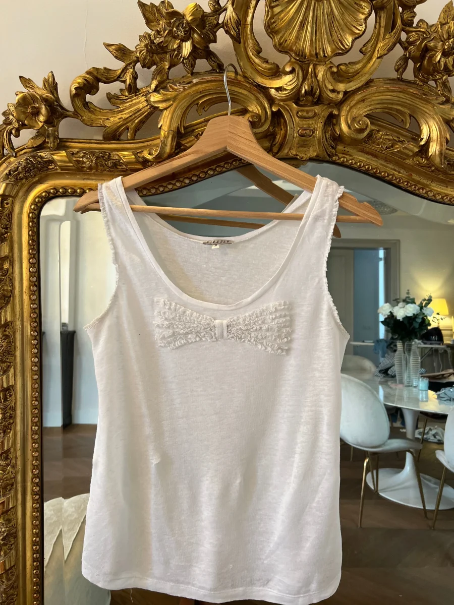 Débardeur Claudie Pierlot en lin blanc – Image 5