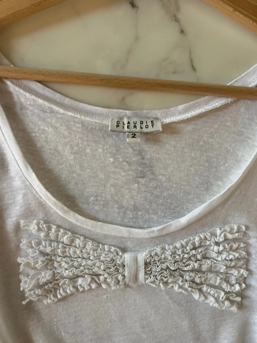 Débardeur Claudie Pierlot en lin blanc – Image 7