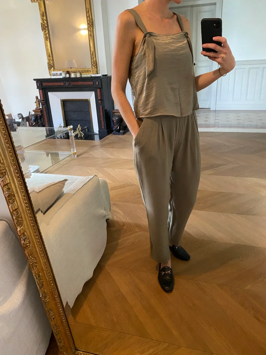 Ensemble combinaison pantalon et Veste Acoté kaki – Image 5