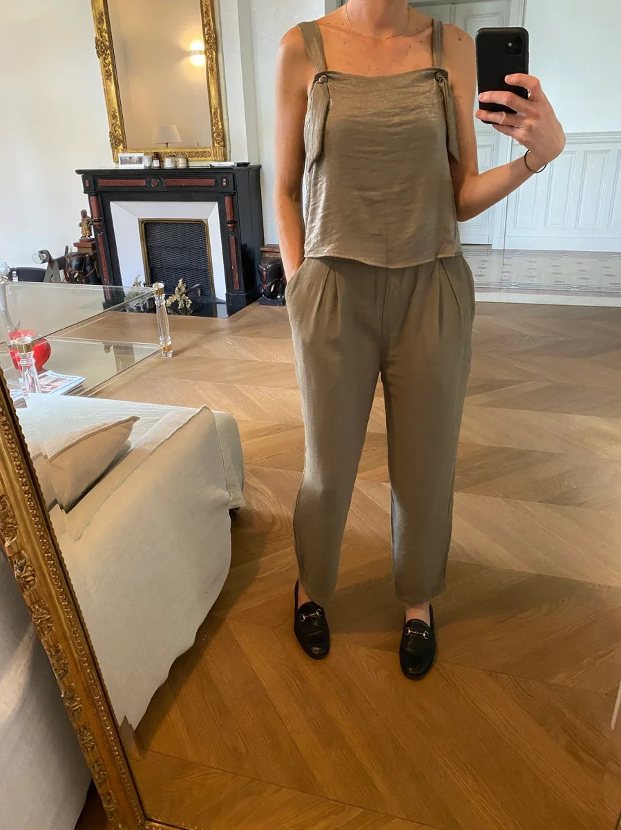 Ensemble combinaison pantalon et Veste Acoté kaki – Image 6