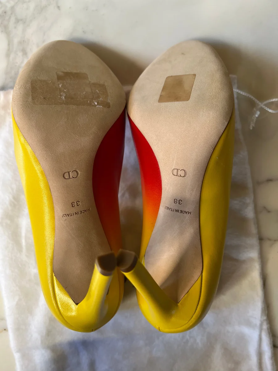 Escarpins Neufs Christian Dior rouge et jaune – Image 5