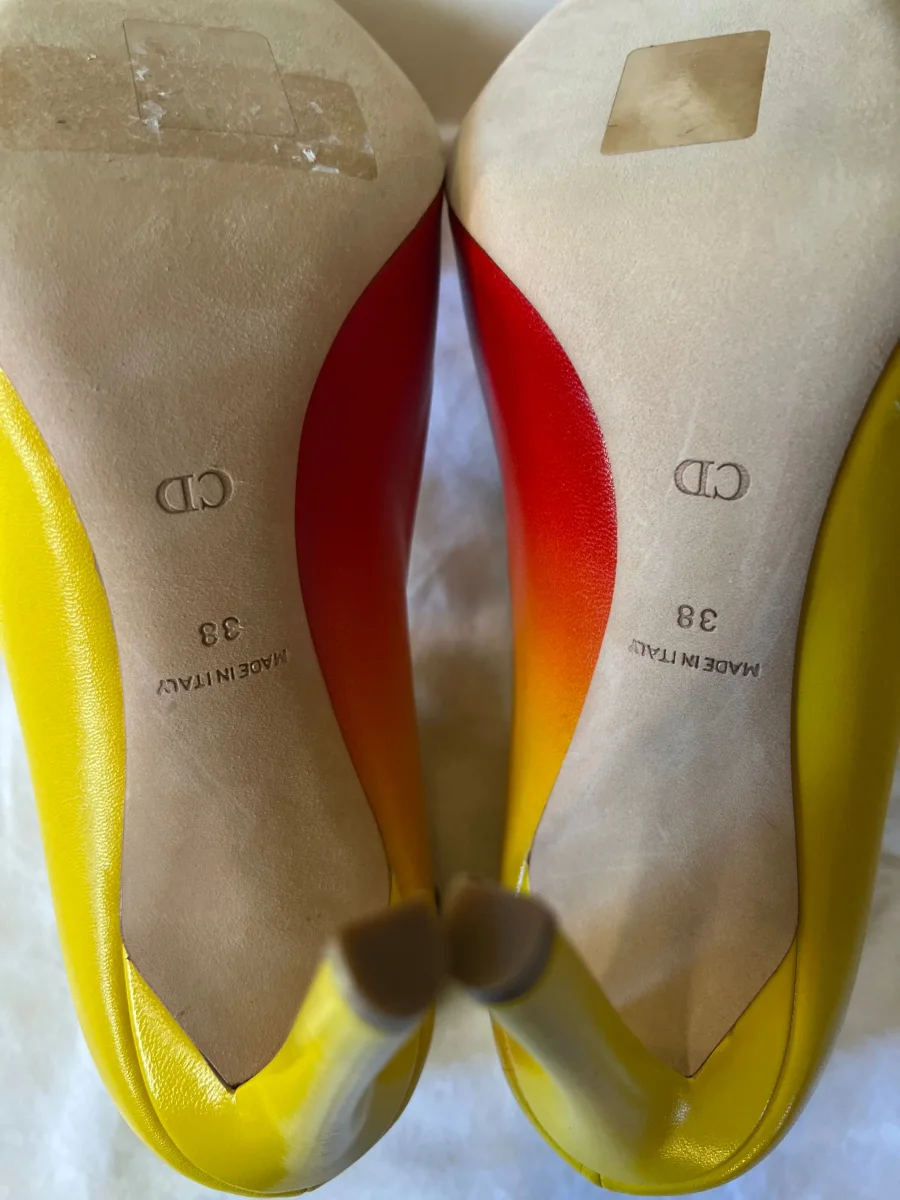 Escarpins Neufs Christian Dior rouge et jaune – Image 6