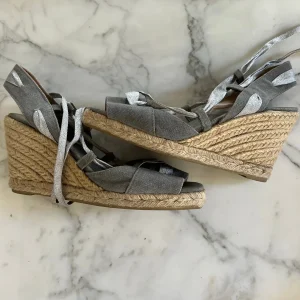 Espadrilles Castaner grises lacets argentés