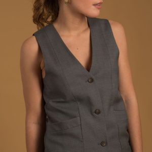Jonathan – Gilet gris femme Made-in-france