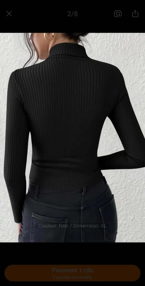 Pull Élégant à Col Montant – Image 3