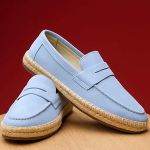 MOCASSIN FEMME HALFA -HLF DAIM BLEU CIEL