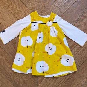 Robe Catimini jaune en velours 9 mois