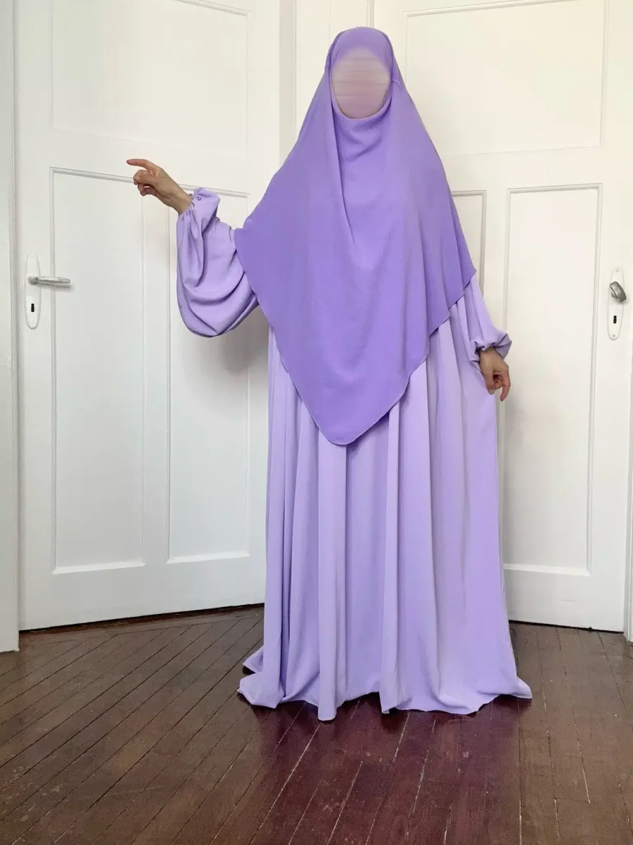 Abaya Manches Bouffantes Soie de Medine – Image 7