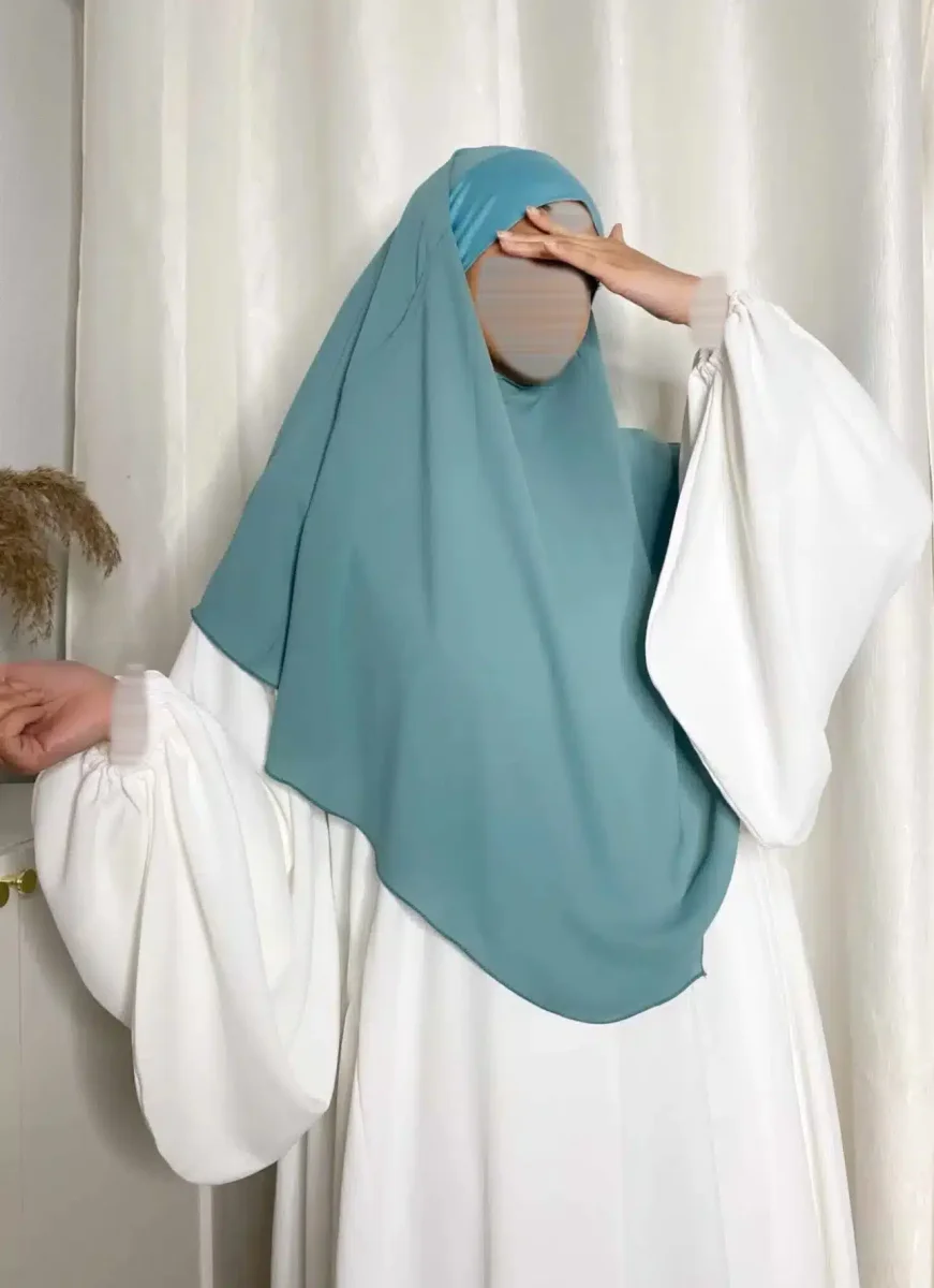 Khimar court pointu en mousseline – Image 7