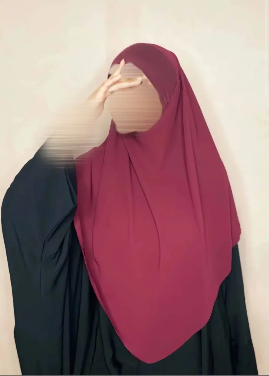 Khimar court pointu en mousseline – Image 8