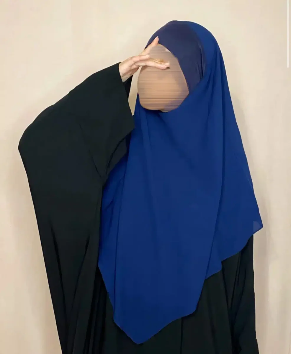 Khimar court pointu en mousseline – Image 6