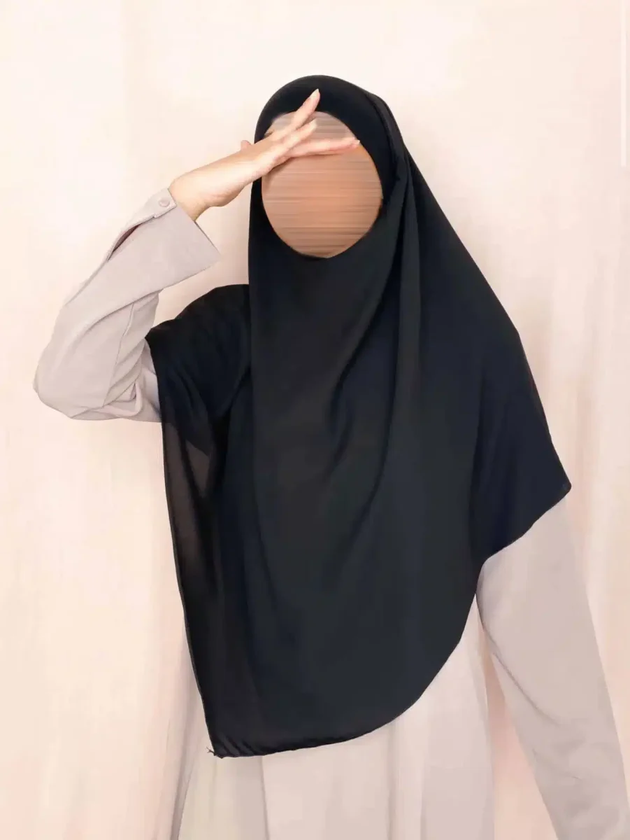 Khimar court pointu en mousseline – Image 9