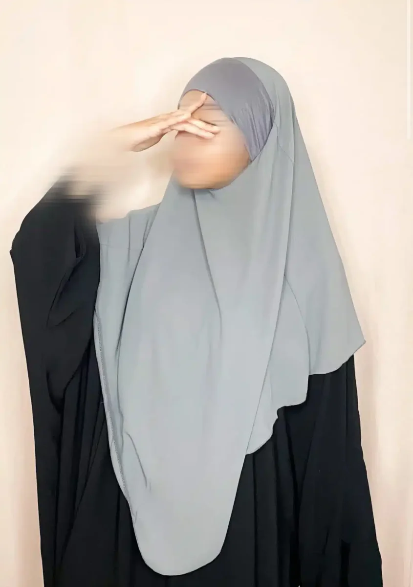 Khimar court pointu en mousseline – Image 4