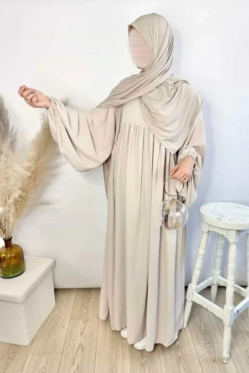 Abaya Manches Bouffantes Soie de Medine – Image 3