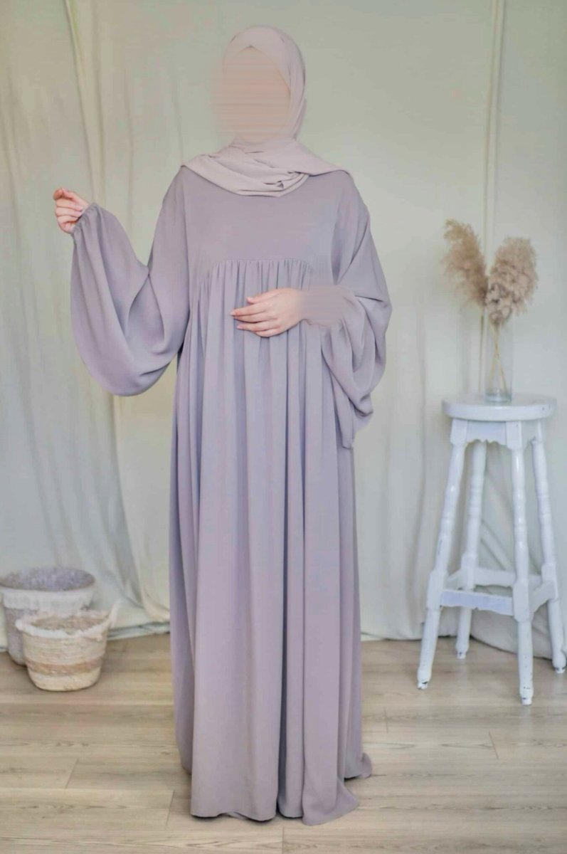 Abaya Manches Bouffantes Soie de Medine