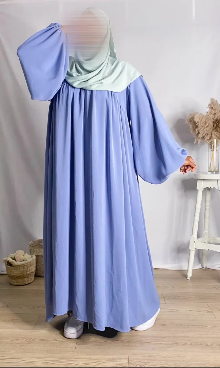 Abaya Manches Bouffantes Soie de Medine – Image 6