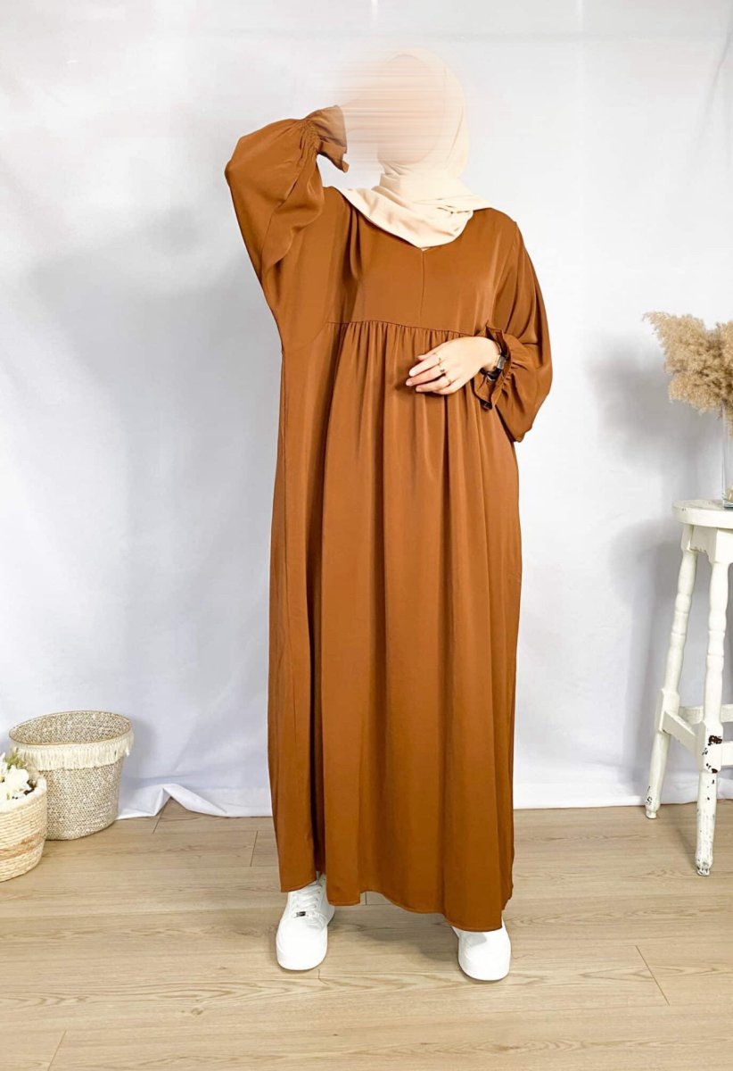 Abaya soie de medine manches volantes Nouhaila