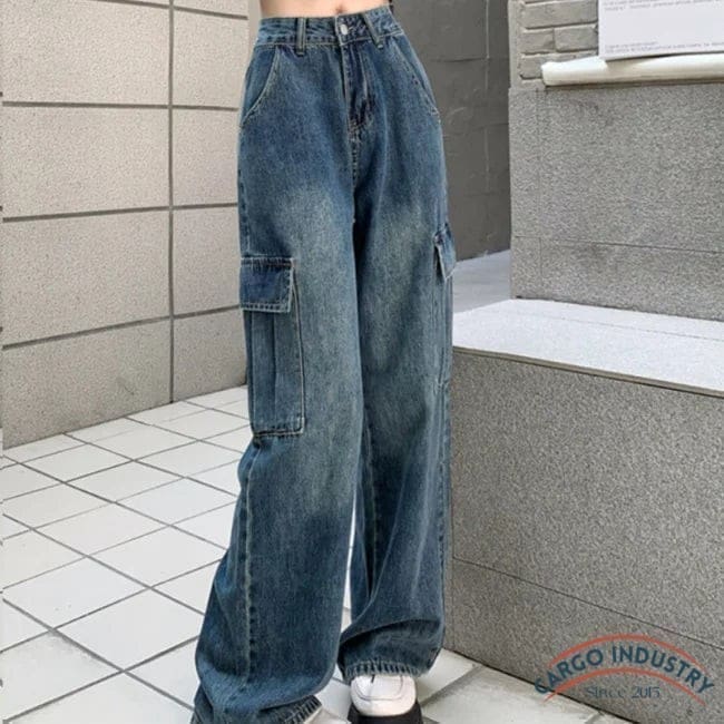 Jean Cargo Femme Fashion Taille Haute – Image 7