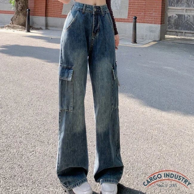 Jean Cargo Femme Fashion Taille Haute – Image 4