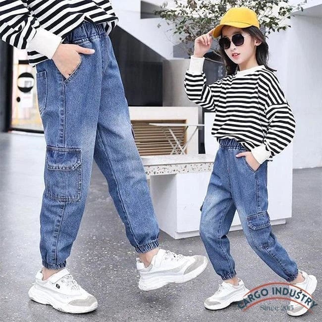 Jean Cargo Fille Dégradé Souple – Image 4