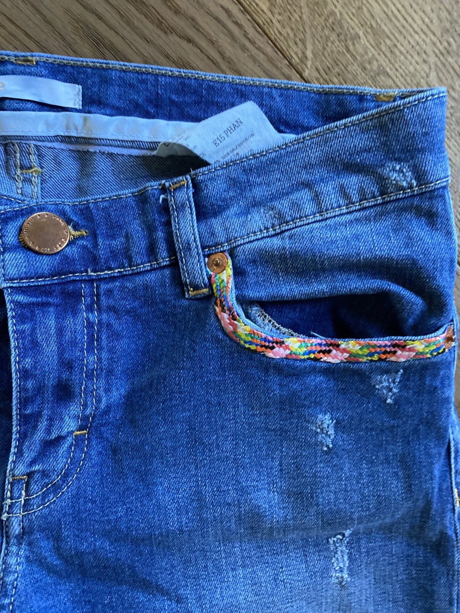 Jean Maje avec bordures poches mutil color – Image 8