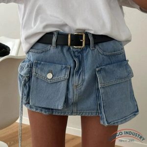 Mini Jupe Cargo En Jean