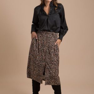 Andres – jupe léopard femme longueur midi Made-in-France