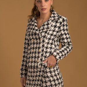 Jupe imprimée pied de coq femme Made-in-france