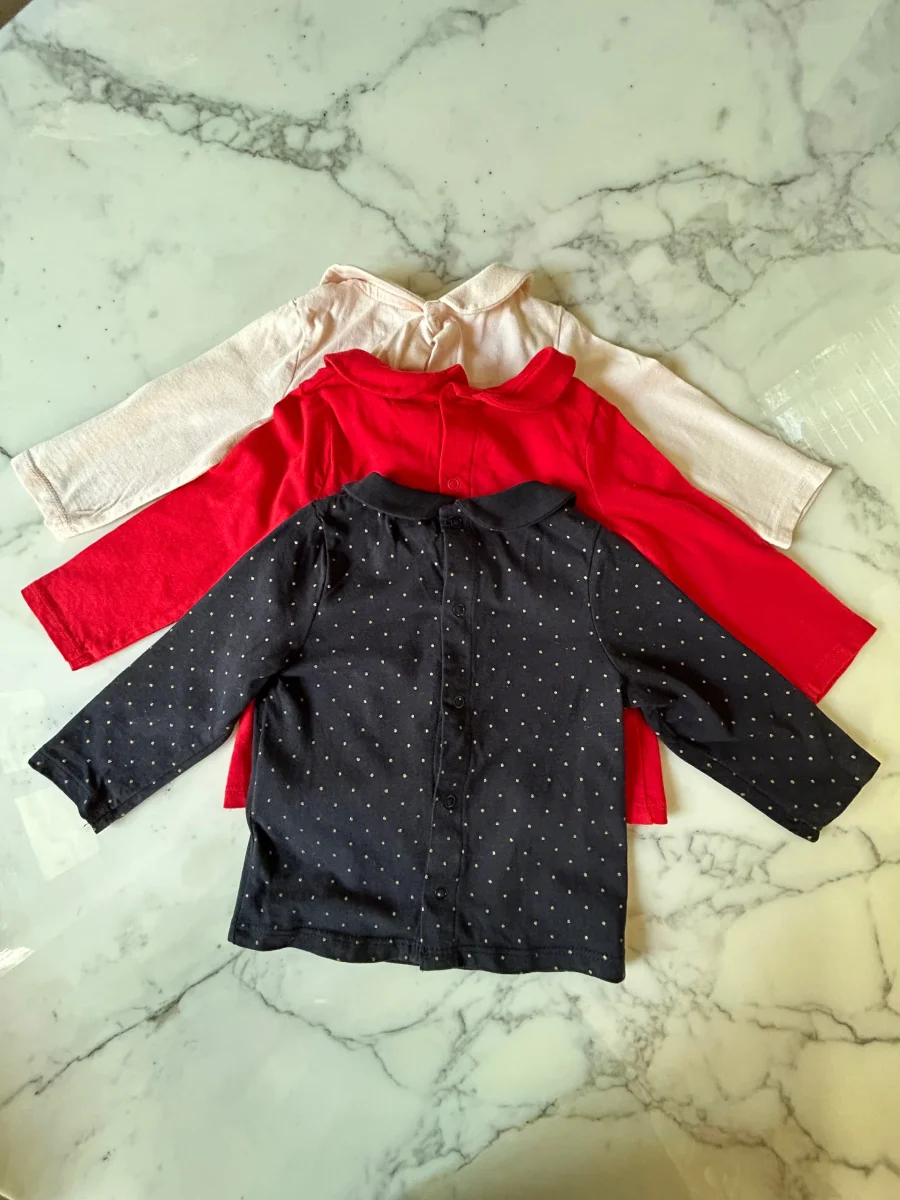 Lot de trois sous pull col claudine 12 mois – Image 3