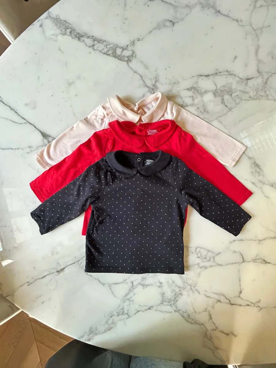 Lot de trois sous pull col claudine 12 mois